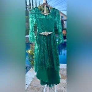 Trish Scully Bella Raffaella Dress in Emerald Green Size 6